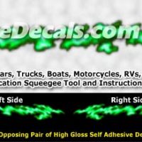  FLM994 Green Realistic Flame Graphic Decal
