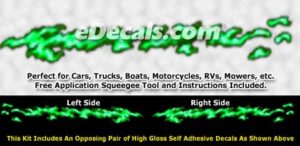 FLM994 Green Realistic Flame Graphic Decal
