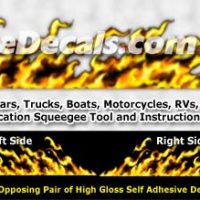  FLM995 Yellow Realistic Flame Graphic Decal