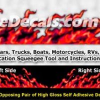  FLM996 Red Realistic Flame Graphic Decal