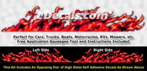 FLM996 Red Realistic Flame Graphic Decal