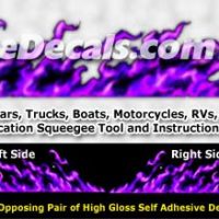 FLM997 Purple Realistic Flame Graphic Decal