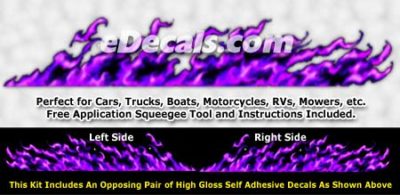 FLM997 Purple Realistic Flame Graphic Decal