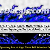 FLM998 Blue Realistic Flame Graphic Decal