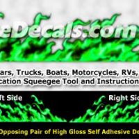  FLM999 Green Realistic Flame Graphic Decal