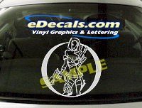  FTS110 Space Girl Soldier Warrior Fantasy Cartoon Decal