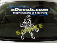  FTS116 Space Girl Soldier Warrior Fantasy Cartoon Decal