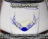 HDA101 Flames Hood Accent Graphic Decal