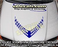 HDA102 Checkered Hood Accent Graphic Decal