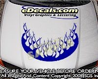 HDA125 Flames Hood Accent Graphic Decal