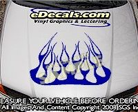 HDA135 Flames Hood Accent Graphic Decal