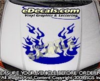 HDA136 Flames Hood Accent Graphic Decal