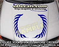 HDA157 Wreath Ornate Hood Accent Graphic Decal