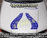 HDA176 Checkered Hood Accent Graphic Decal