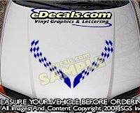 HDA178 Checkered Hood Accent Graphic Decal