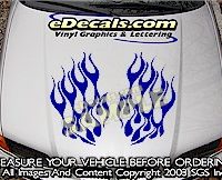 HDA199 Flames Hood Accent Graphic Decal