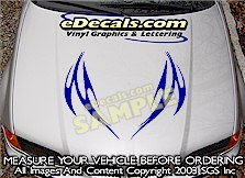 HDA204 Tribal Hood Accent Graphic Decal