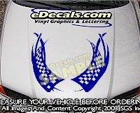 HDA207 Checkered Hood Accent Graphic Decal