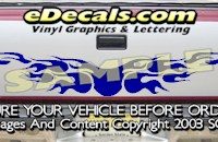 HDA567 Flames Tribal Tailgate Accent Graphic Decal