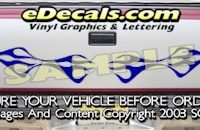 HDA571 Flames Tribal Tailgate Accent Graphic Decal