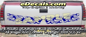 HDA572 Flames Tribal Tailgate Accent Graphic Decal