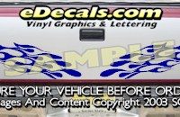 HDA583 Flames Tribal Tailgate Accent Graphic Decal