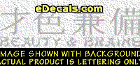  KAN101 Japanese Chinese Asian Kanji Beauty and Brains w/Wording Decal