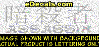  KAN121 Japanese Chinese Asian Kanji Assassin w/Wording Decal