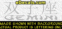  KAN137 Japanese Chinese Asian Kanji Gemini w/Wording Decal