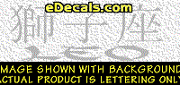  KAN141 Japanese Chinese Asian Kanji Leo w/Wording Decal