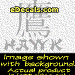 KAN163 Japanese Chinese Asian Kanji Hawk w/Wording Decal