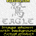 KAN173 Japanese Chinese Asian Kanji Eagle w/Wording Decal