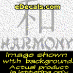 KAN189 Japanese Chinese Asian Kanji Harmony w/Wording Decal