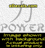  KAN191 Japanese Chinese Asian Kanji Power w/Wording Decal