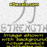 KAN193 Japanese Chinese Asian Kanji Strength w/Wording Decal