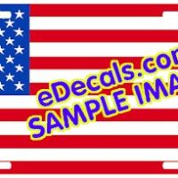  LIC101 Standard American Flag Aluminum License Plate