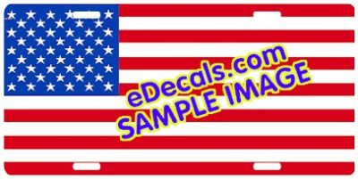 LIC101 Standard American Flag Aluminum License Plate