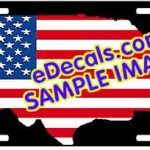LIC104 American Flag USA Cutout Aluminum License Plate