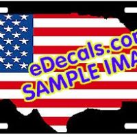  LIC104 American Flag USA Cutout Aluminum License Plate