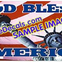  LIC108 American Flag God Bless America Aluminum License Plate