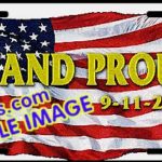 LIC109 American Flag Stand Proud Aluminum License Plate