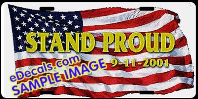 LIC109 American Flag Stand Proud Aluminum License Plate