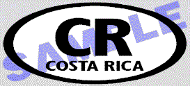 OVL413 Costa Rica Oval Decal