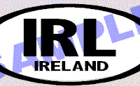  OVL425 Ireland Oval Decal
