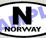 OVL431 Norway Oval Decal