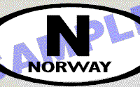 OVL431 Norway Oval Decal