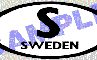 OVL438 Sweden Oval Decal