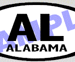 OVL450 Alabama Oval Decal
