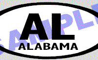  OVL450 Alabama Oval Decal