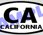 OVL454 California Oval Decal